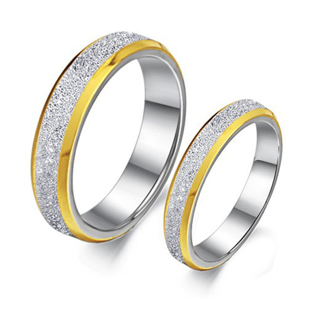 Matching Wedding Rings
 Couple Rings 316L Stainless Steel Two Tone Him and Her