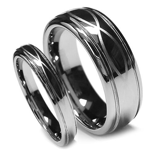 Matching Wedding Rings
 Matching Wedding Band Set Tungsten Rings Infinity Design