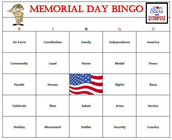 Memorial Day Activities For Seniors
 Memorial Day Bingo Game is a fun way to celebrate the