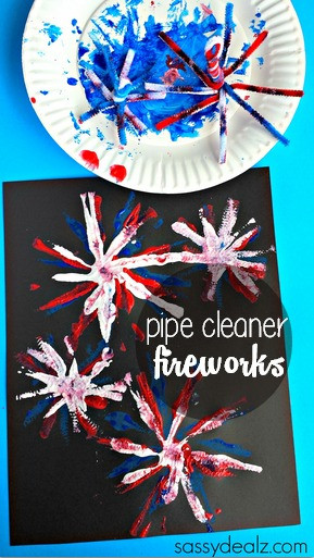 Memorial Day Arts And Crafts
 Pipe Cleaner Fireworks Craft for Kids Easy 4th of July