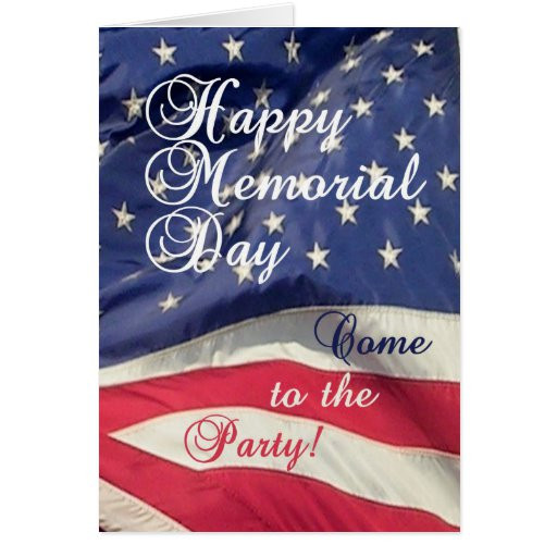 Memorial Day Party Invitation
 Memorial Day Party Invitation U S Flag Card