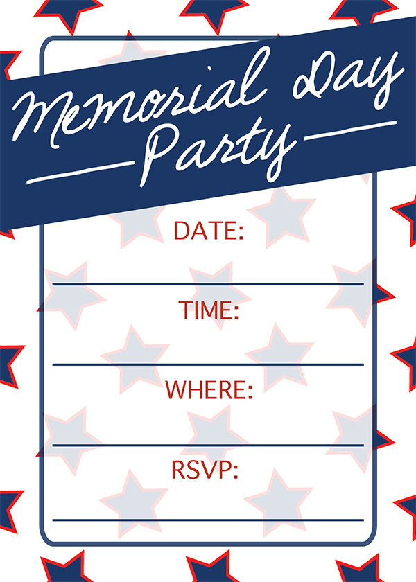 Memorial Day Party Invitations
 Memorial Day Invitation