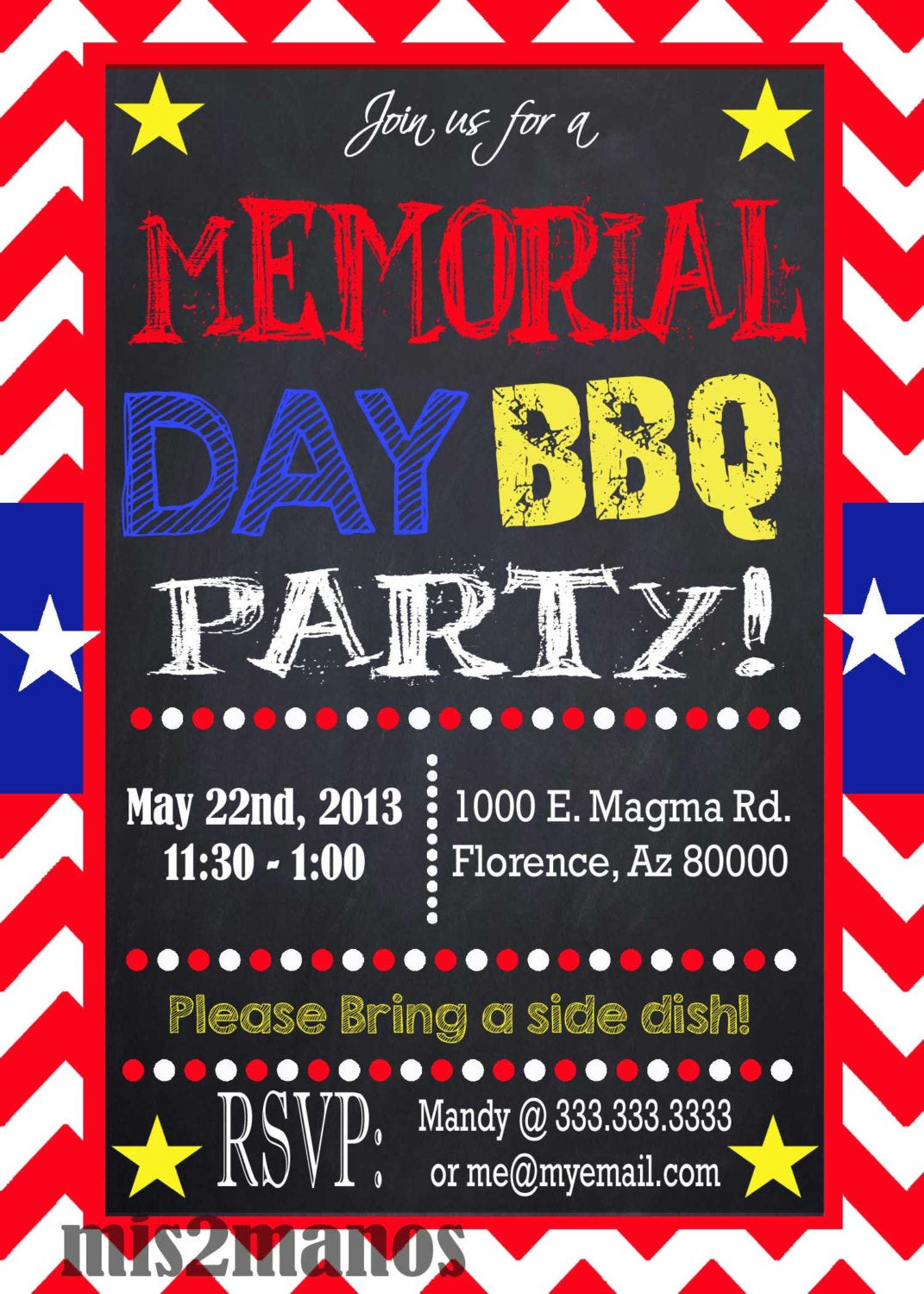 Memorial Day Party Invitations
 Memorial Day Party Barbecue Party or Graduation Invitation