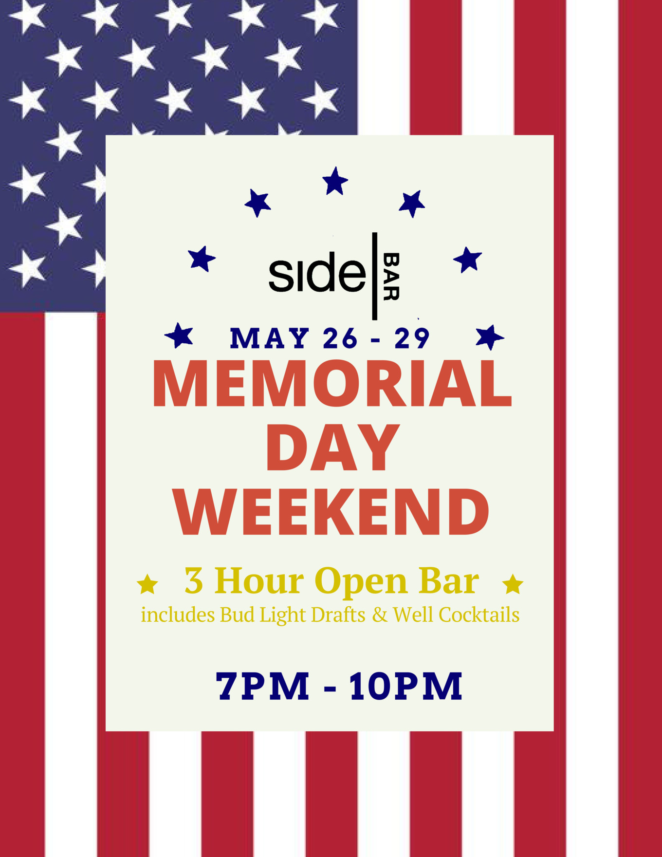 Memorial Day Party Nyc
 Memorial Day Weekend Open Bar Tickets SideBAR New