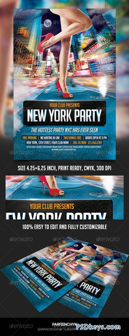 Memorial Day Party Nyc
 New York Party Flyer Template Free Download