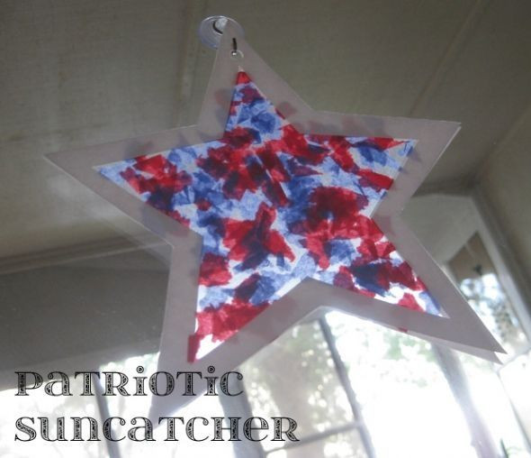 Memorial Day Preschool Crafts
 red white and blue patriotic star suncatcher memorial day