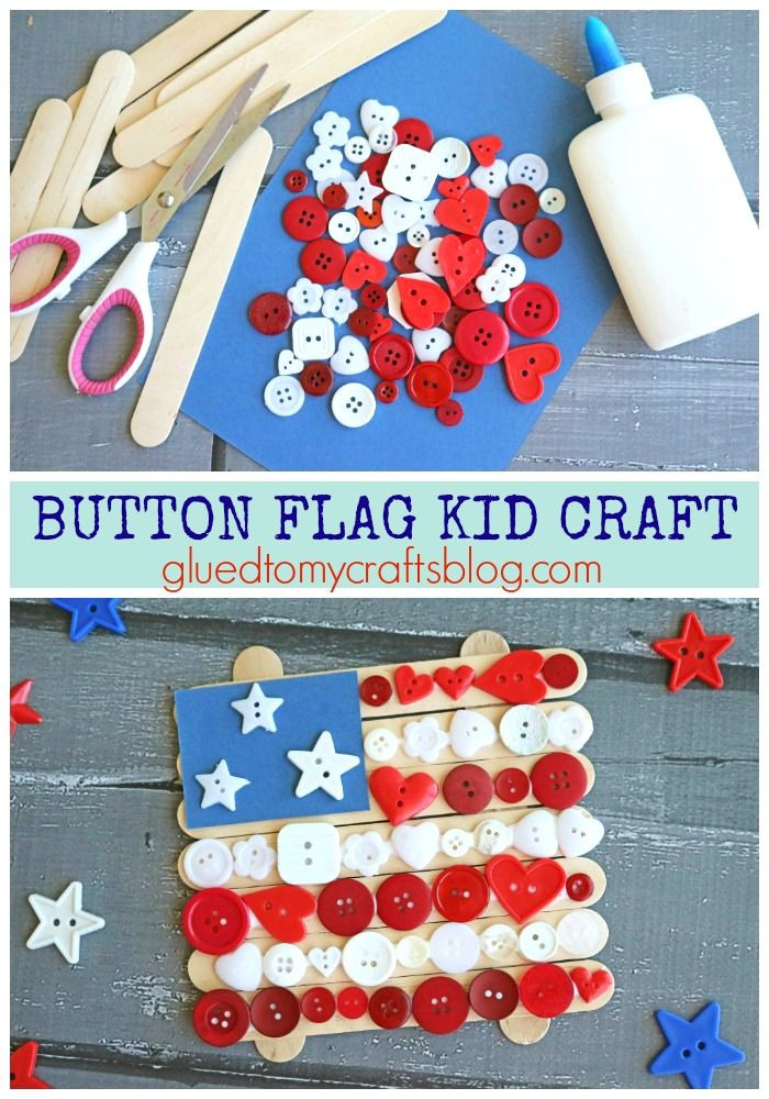 Memorial Day Preschool Crafts
 Popsicle Stick Button Flag