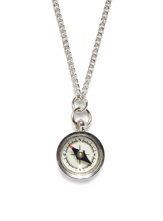 Mens Compass Necklace
 Miniature pass necklace Men s Jewelry Gift Silver