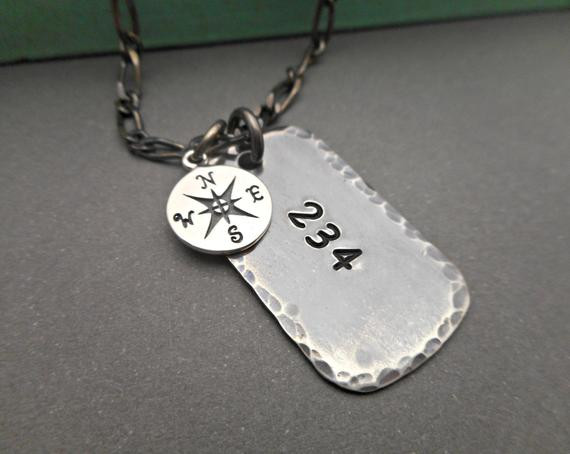 Mens Compass Necklace
 Personalized Mens pass Necklace pass by
