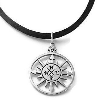 Mens Compass Necklace
 pass Mens Necklace Sterling Silver Bronze pass