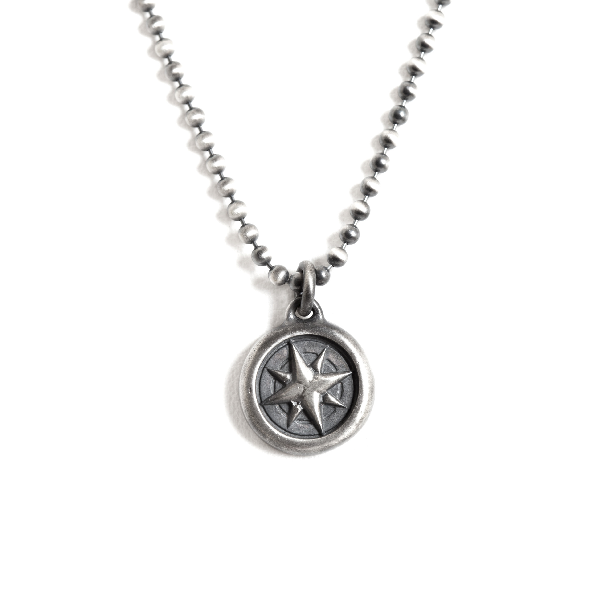 Mens Compass Necklace
 Men s Sterling Silver pass Necklace