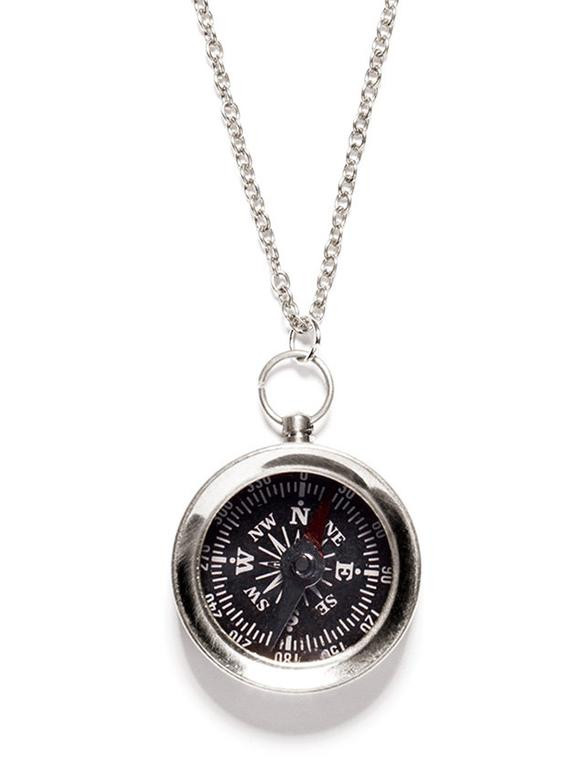 Mens Compass Necklace
 Men s Jewelry Small pass necklace Silver chain for