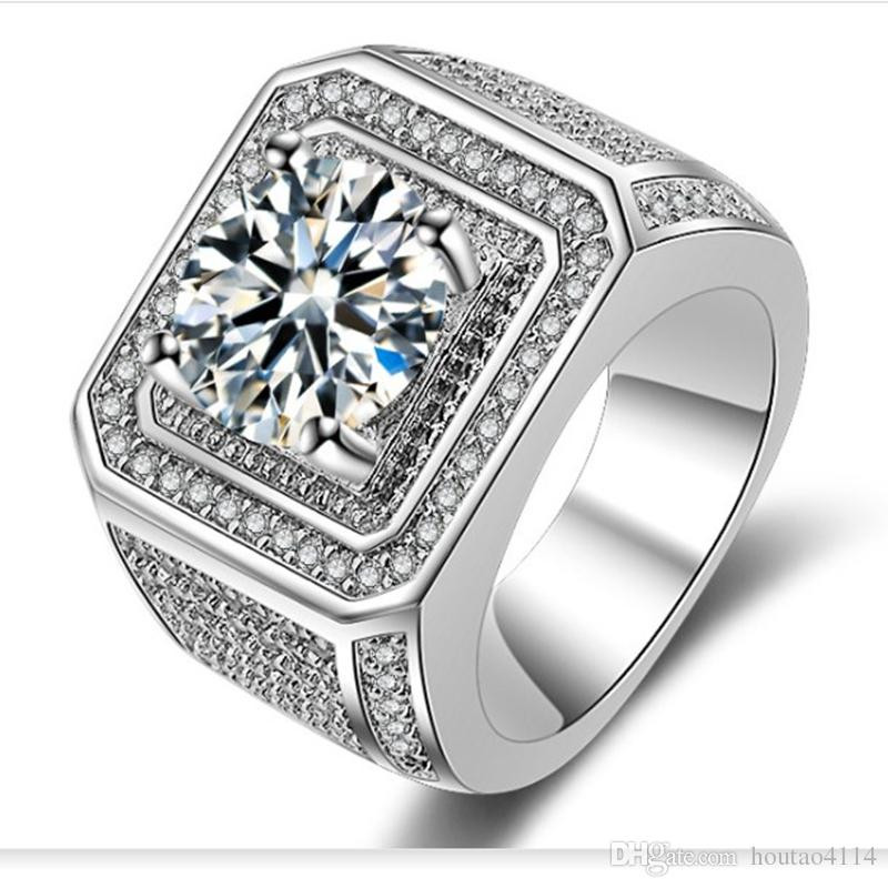 Mens Rings With Diamonds
 Hiphip Full Diamond Rings For Mens Women S Top Quality
