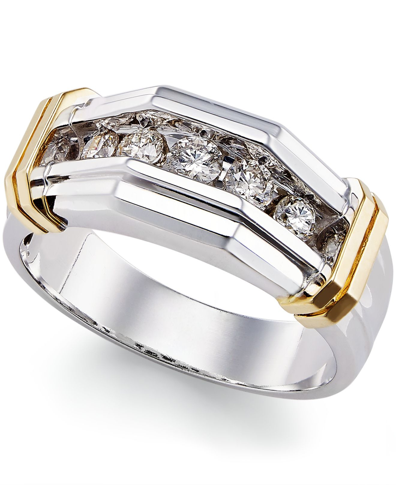 Mens Rings With Diamonds
 Macy s Men s Diamond 1 2 Ct T w Ring In 10k White Gold