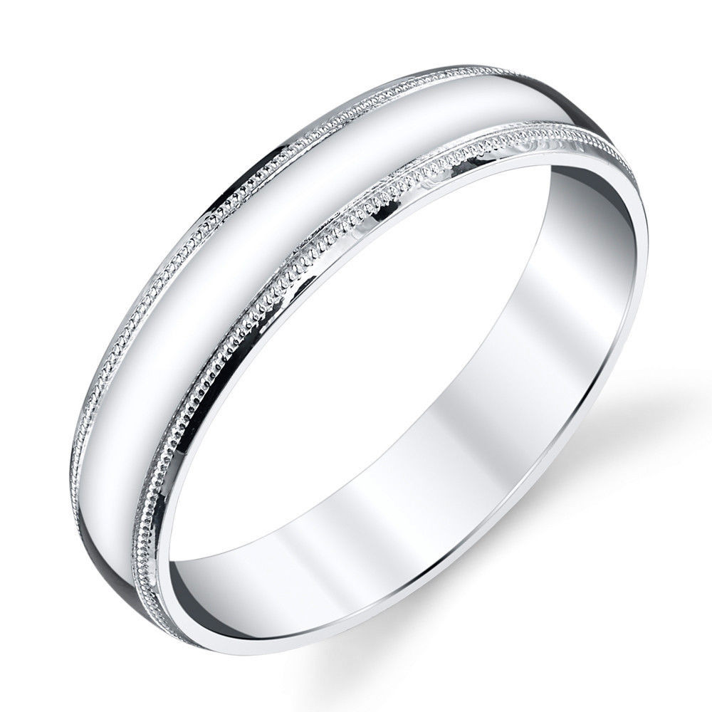 Mens Silver Wedding Rings
 925 Sterling Silver Mens Wedding Band Ring 5mm Classic