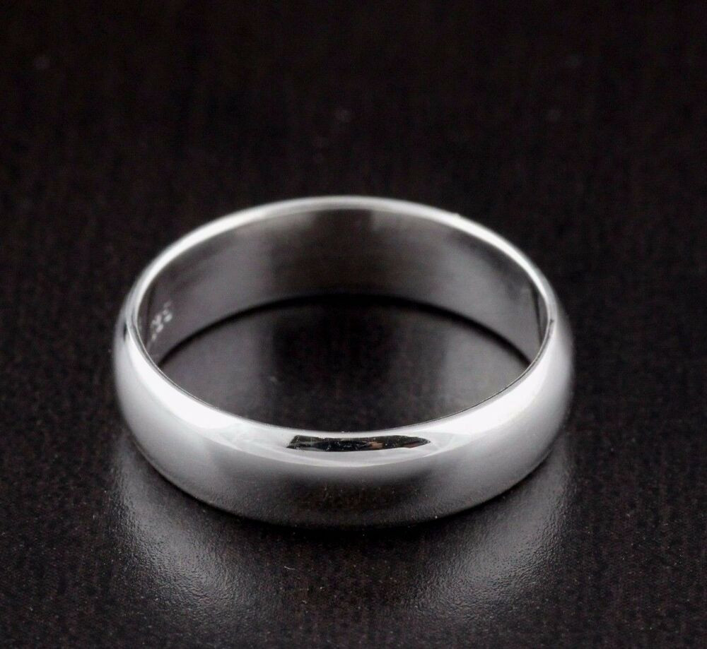 Mens Silver Wedding Rings
 Uni Mens Womens Solid 925 Sterling Silver Plain
