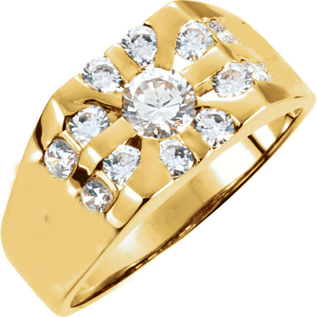 Mens Yellow Gold Diamond Rings
 14k Yellow Gold Mens Cluster Diamond Ring 1 0 ctw 13