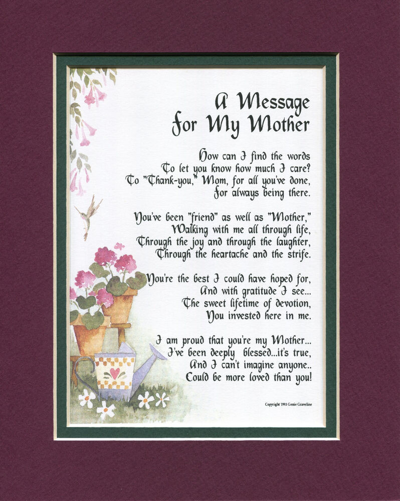 Mother To Be Mother's Day Gifts
 8 Mother s Day t present keepsake poem for mom mother