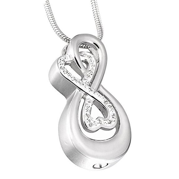 Necklace To Put Ashes In
 Love Heart Infinity Cremation Jewelry to hold Ashes High