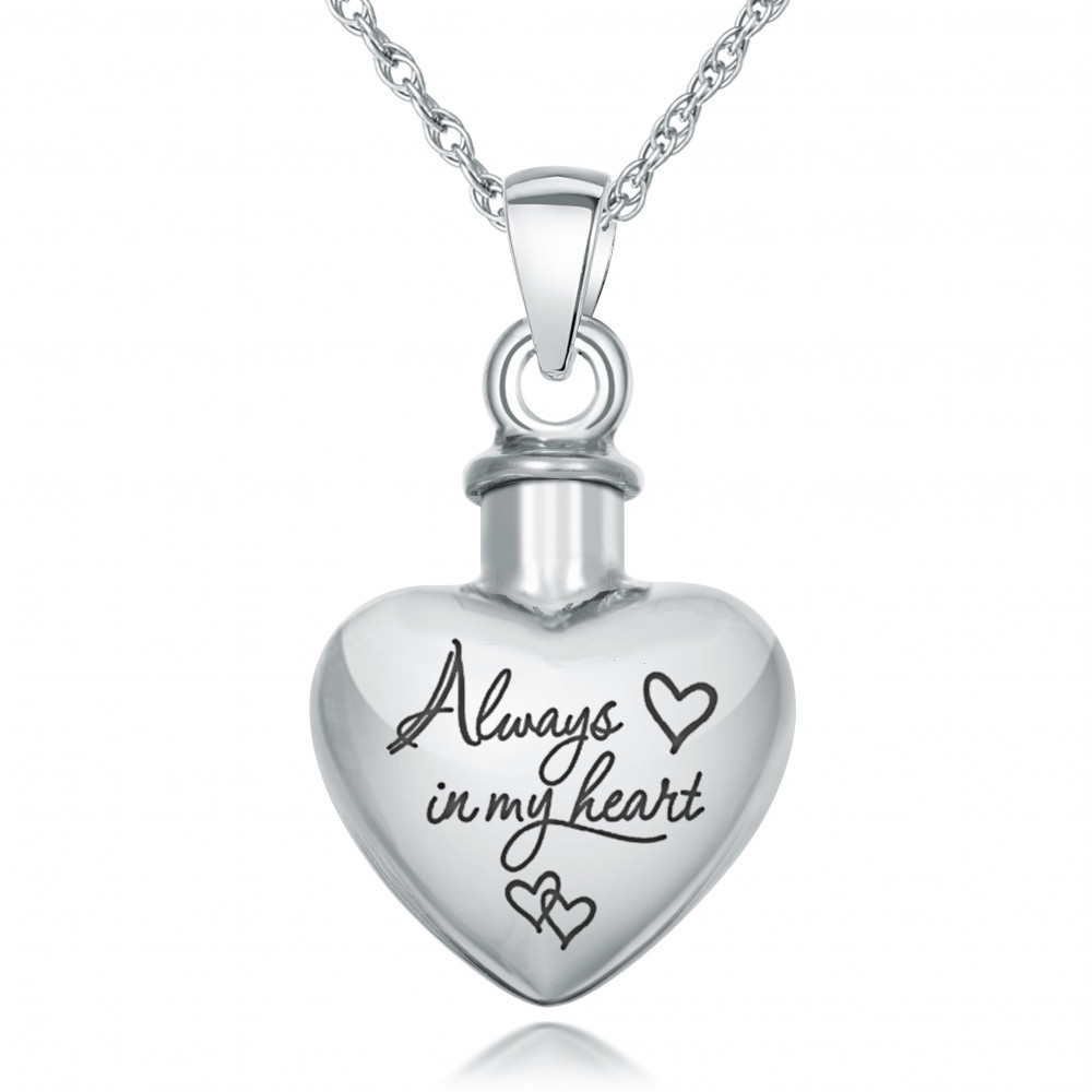 Necklace To Put Ashes In
 Always in my Heart Ashes Necklace Personalised 925
