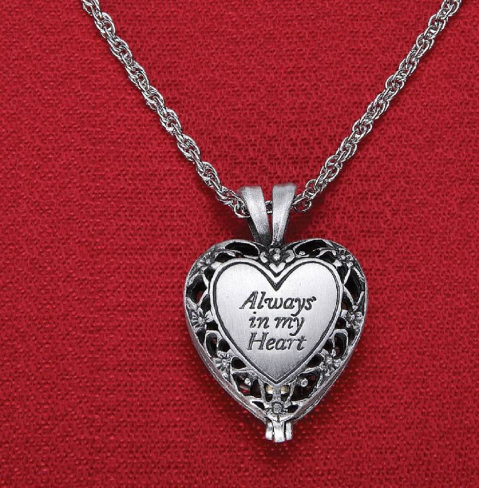 Necklace To Put Ashes In
 Heart Shaped Memorial Pendant Locket w Ashes Urn Enclosed