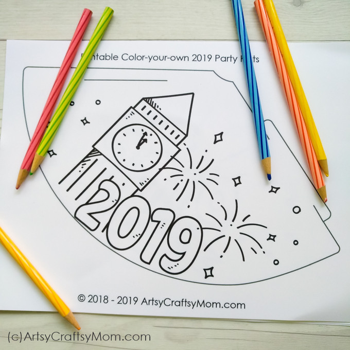 New Year Hat Craft
 Free Printable New Year s Eve Coloring Party Hats [Updated