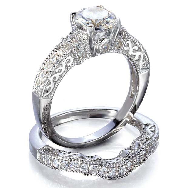 Old Fashioned Wedding Rings
 Vintage Inspired Wedding Ring Set on Storenvy