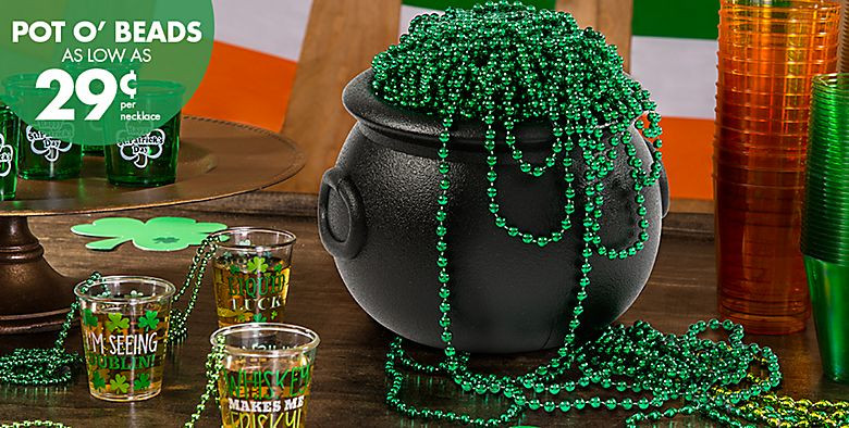 Party City St Patrick's Day Costumes
 St Patrick s Day Beads Green Beads Shamrock Necklaces
