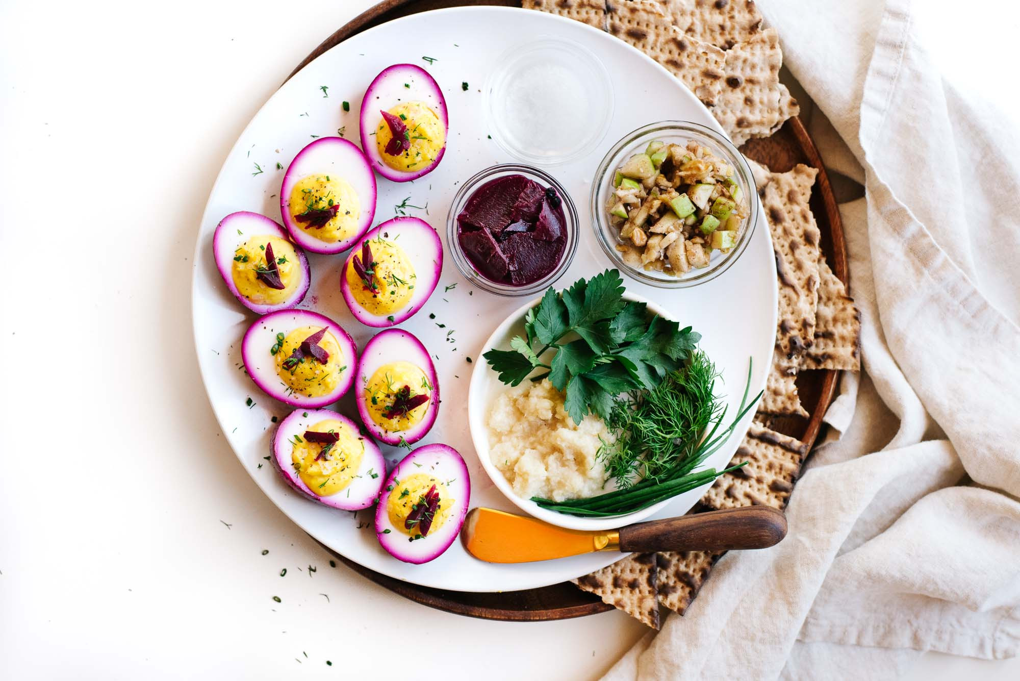 Passover Food Meaning
 VEGETARIAN PASSOVER SEDER PLATE WITH BEET PICKLED DEVILED