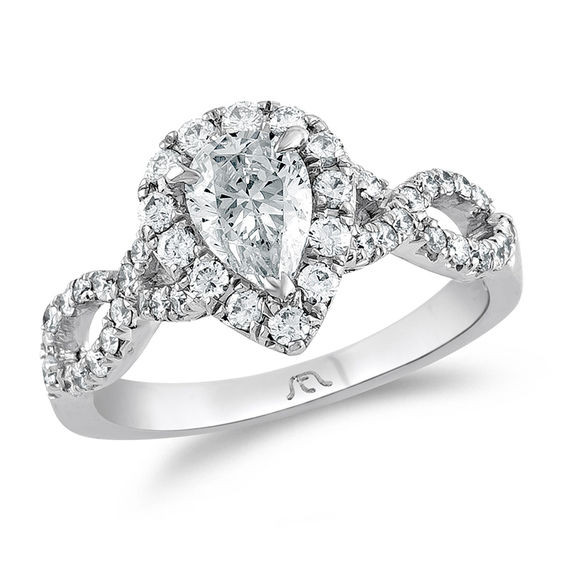 Pear Shaped Diamond Engagement Rings
 1 1 5 CT T W Certified Pear Shaped Diamond Frame Twist