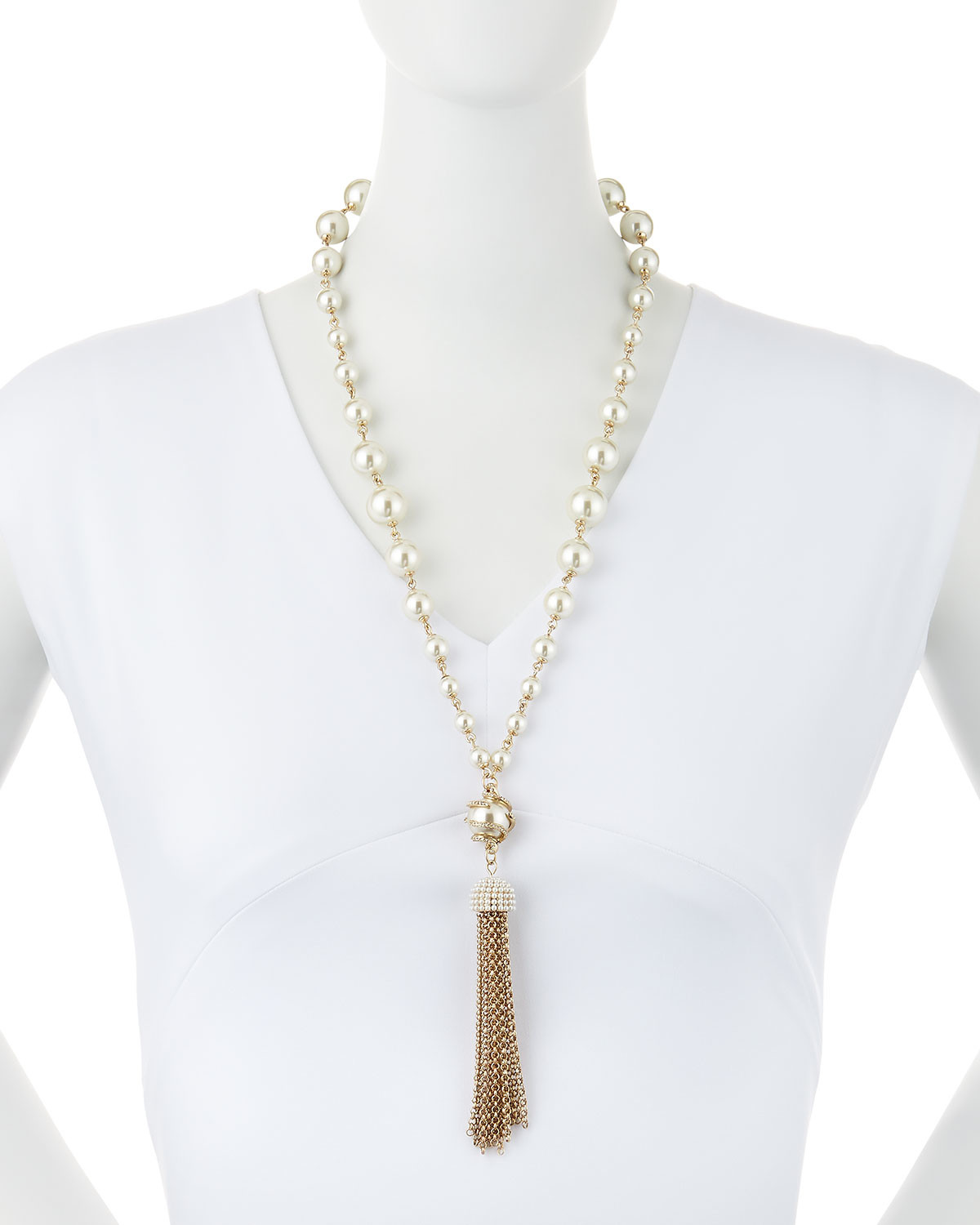 Pearl Tassel Necklace
 Lulu Frost Simulated Pearl Long Tassel Necklace in