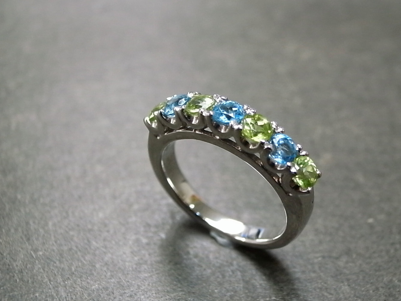Peridot Wedding Rings
 Blue Topaz and Peridot Wedding Ring