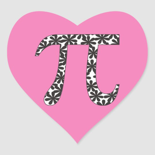 Pi Day Gifts
 Floral Pi Symbol Stickers Pink Math Pi Day Gift