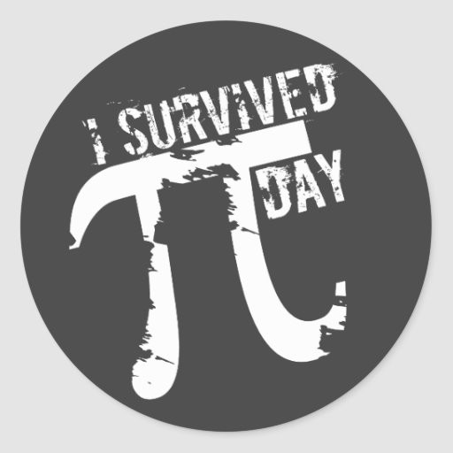 Pi Day Gifts
 I Survived Pi Day Stickers Funny Pi Gift