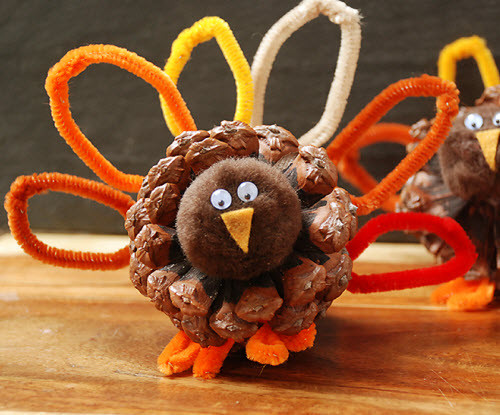 Pine Cone Crafts For Thanksgiving
 Thanksgiving Kid Crafts Pine Cone Turkeys Home Seasons