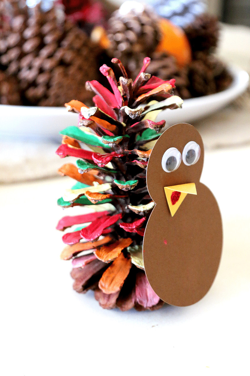 Pine Cone Crafts For Thanksgiving
 Painted Pine Cone Turkeys