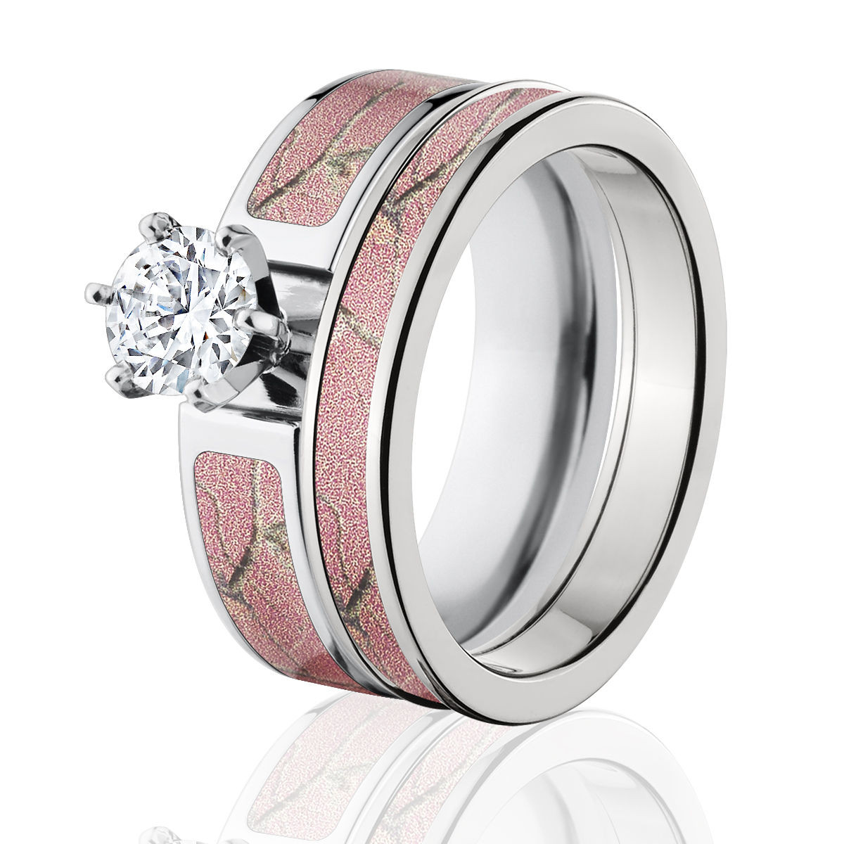 Pink Camo Wedding Ring Sets
 Pink Camo Wedding Ring Set Pink Camouflage Engagement Rings