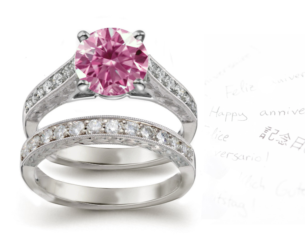 Pink Diamond Wedding Rings
 VINTAGE ANTIQUE MODERN CONTEMPORARY DESIGNER JEWELRY