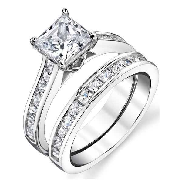 Princess Cut Cubic Zirconia Engagement Rings
 Shop Oliveti Sterling Silver Princess Cut Engagement Ring