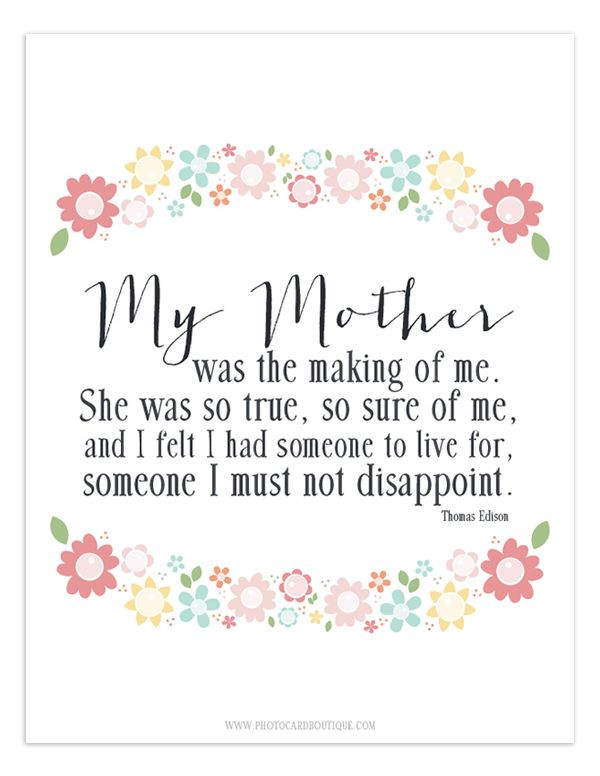 Printable Mothers Day Quotes
 Free Printable quote for Mothers day