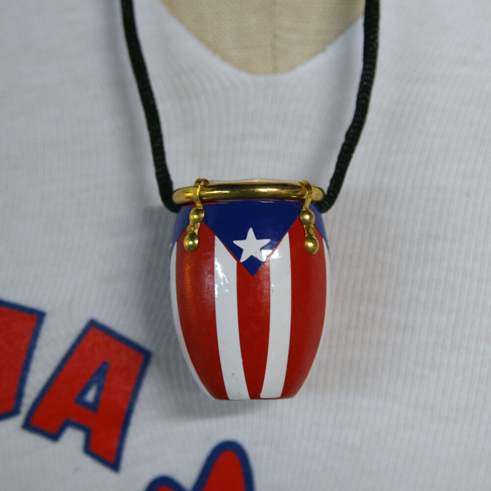Puerto Rican Necklace
 HANDMADE PUERTO RICO RICAN CONGA NECKLACE 1 1 2"