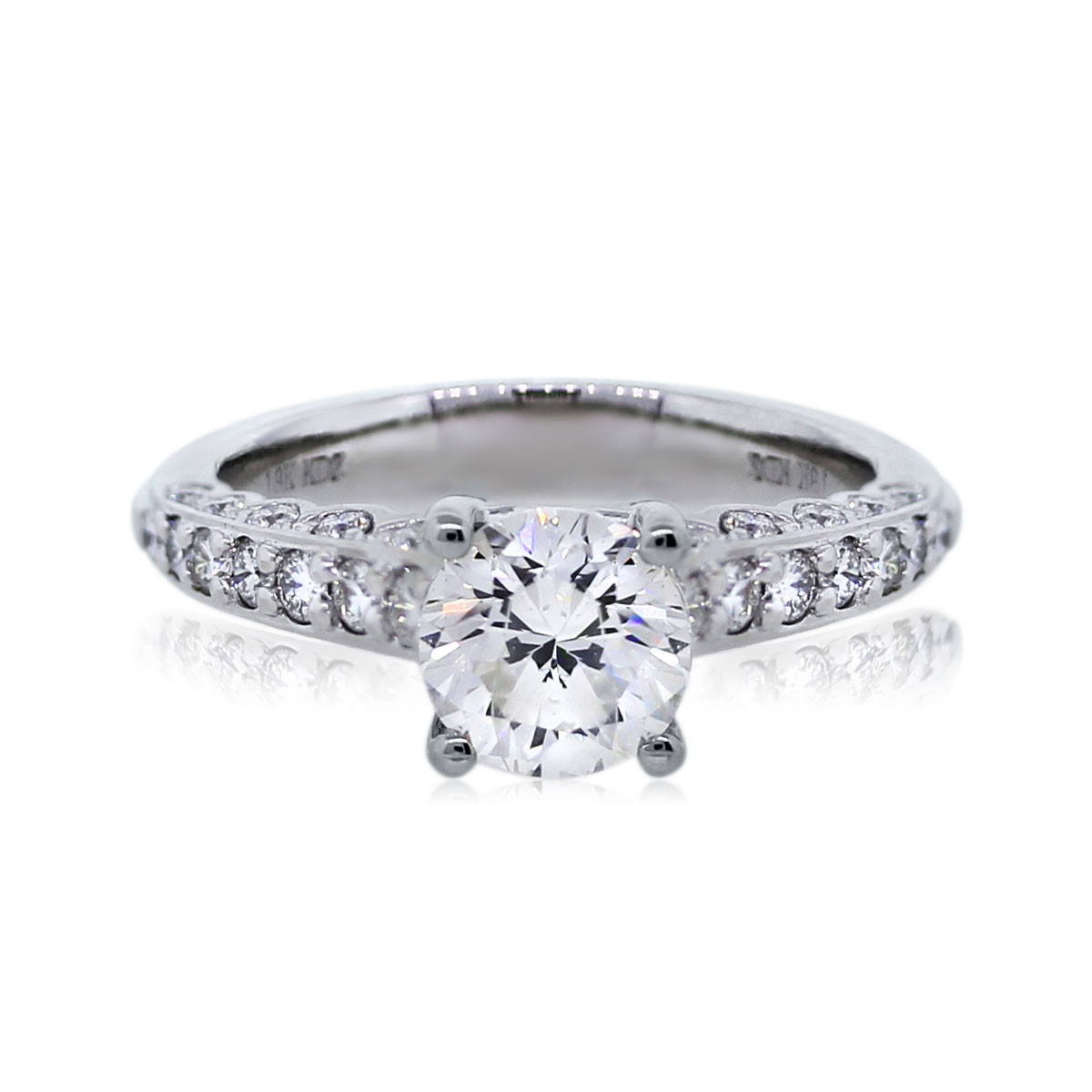 Round Diamond Engagement Rings
 18k White Gold 1 16ct Round Brilliant Diamond Engagement Ring