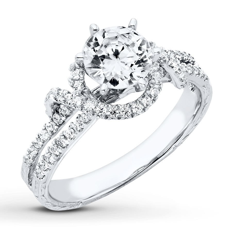 Round Diamond Engagement Rings
 Diamond Engagement Ring 1 1 3 ct tw Round cut 14K White