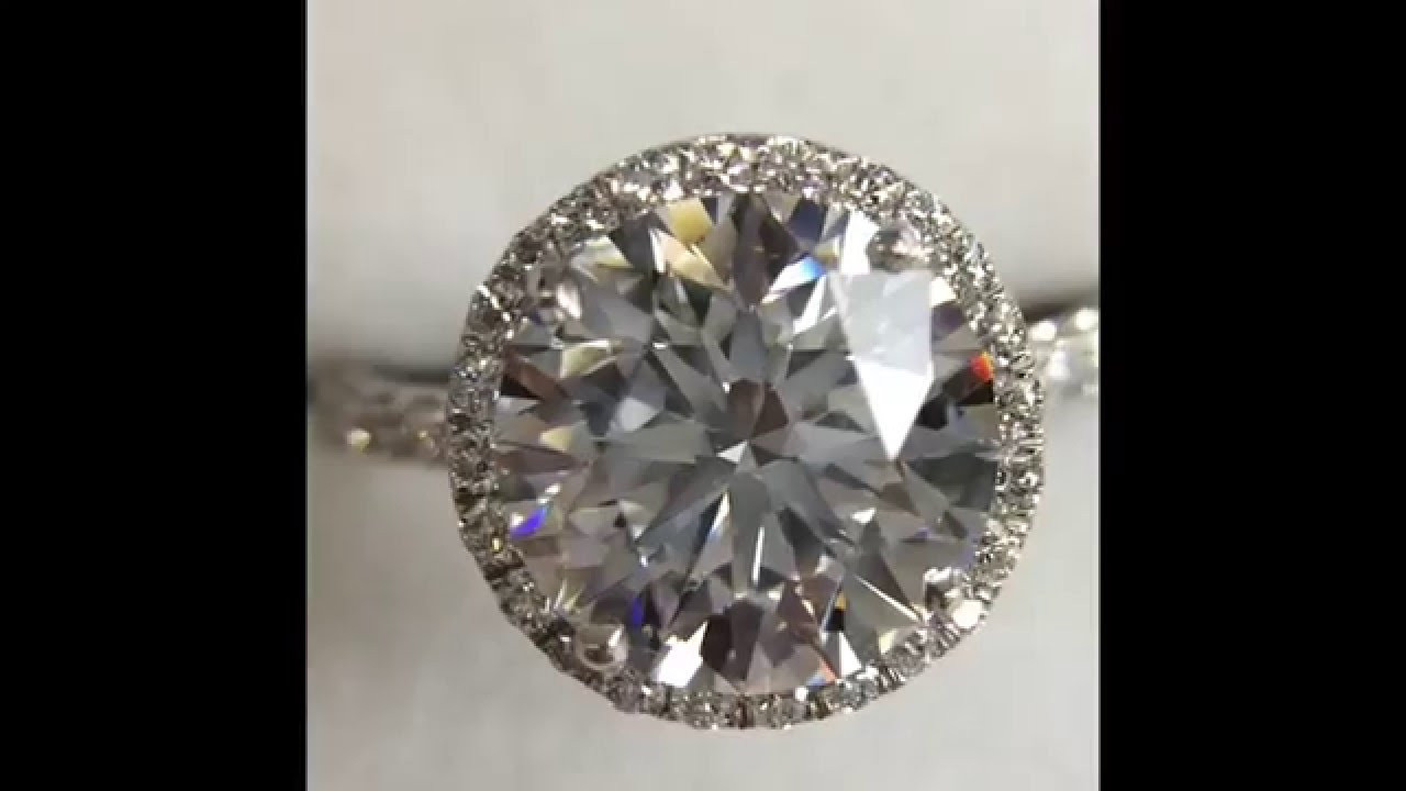 Round Diamond Engagement Rings
 3 carat Round Diamond Engagement Ring in Ultra Thin Halo