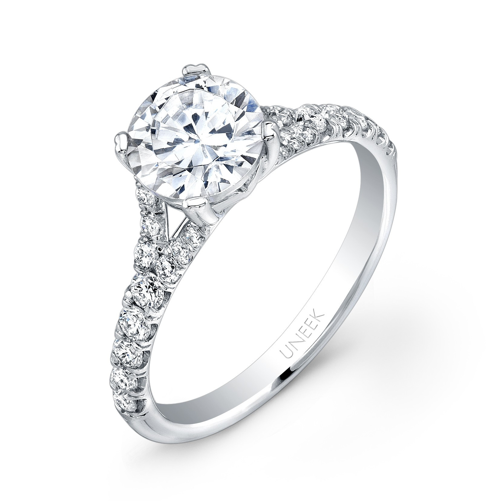 Round Diamond Engagement Rings
 Uneek Contemporary Round Diamond Solitaire Engagement Ring