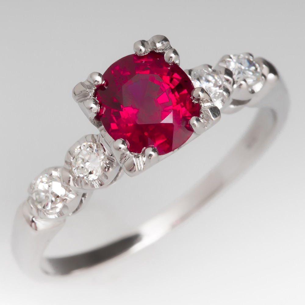 Ruby Diamond Rings
 Ruby Ring Stunning Red Vintage Diamond Platinum