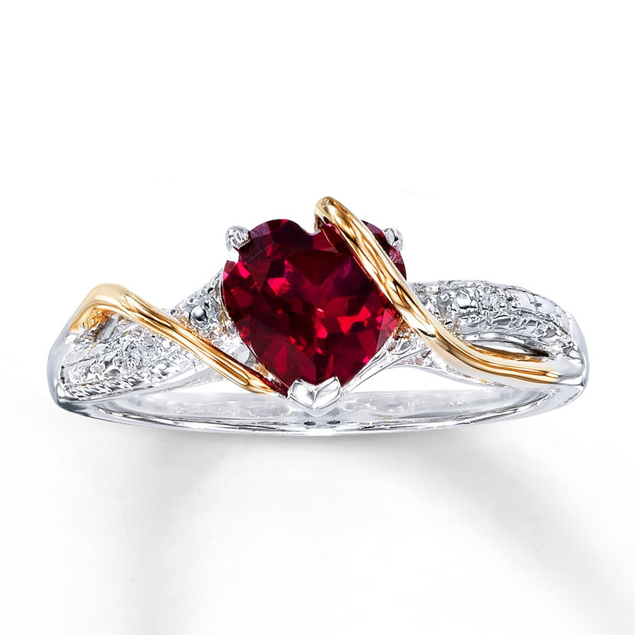 Ruby Diamond Rings
 Lab Created Ruby Ring Diamond Accents Sterling Silver 14K