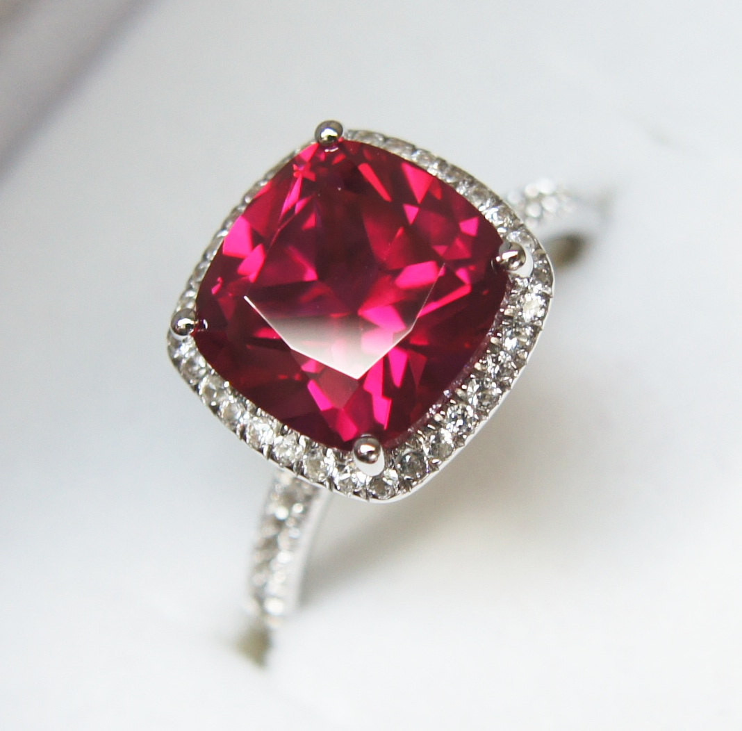 Ruby Diamond Rings
 Red ruby halo ring engagement ring or right hand ring