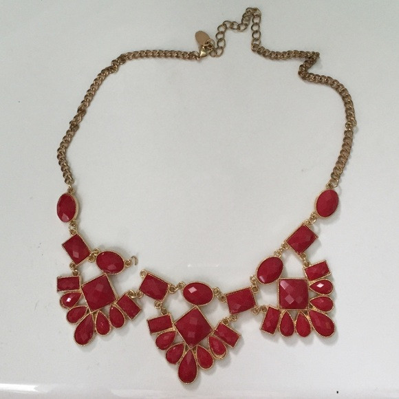 Rue 21 Earrings
 Rue 21 Jewelry Rue 21 Red and gold statenent necklace