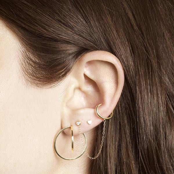 Second Hole Earrings
 Second Hole Teeny Heart Earring – STONE AND STRAND